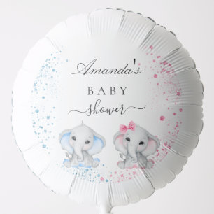 Baby Shower boy girl elephants blue pink cute Balloon