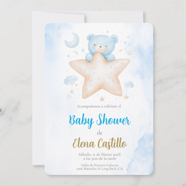 Baby Shower boy in Spanish Invitation (Front)