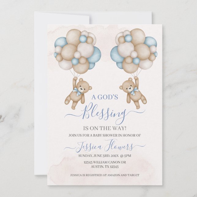 Baby Shower Boy Invitation (Front)