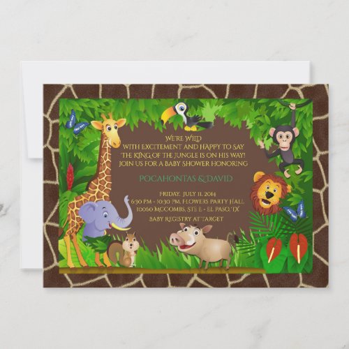 Baby Shower boy jungle modern trendy colorful Invitation