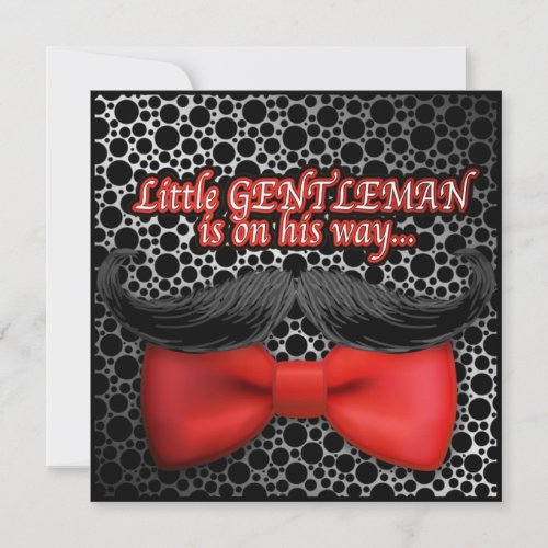 Baby Shower BOY Little Gentleman Whiskers Card