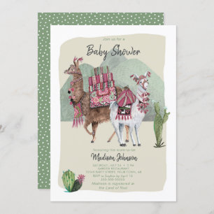 Baby Shower Boy   Llamas & Cactus   Invitations