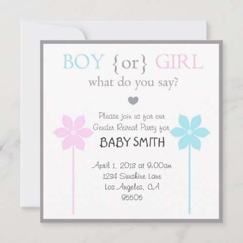 Baby Shower Boy or Girl Invitation