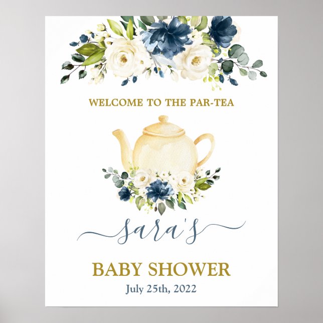 Baby Shower Boy Par-Tea Welcome sign (Front)