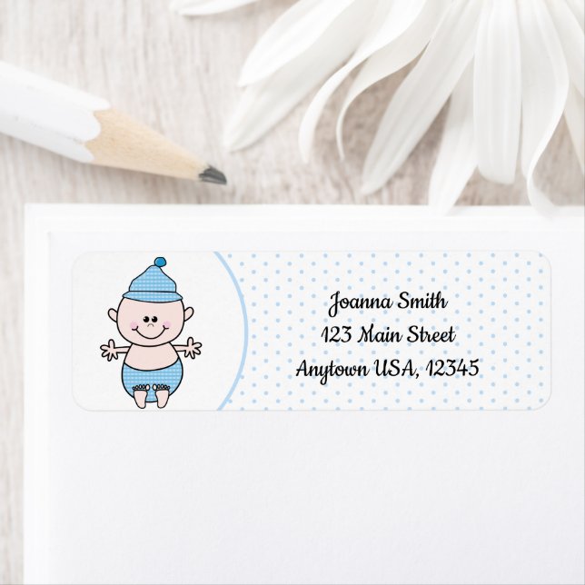 Baby Shower Boy Polka Dot Address  Label (Insitu)