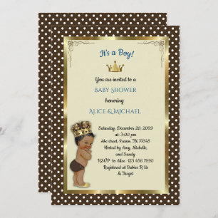 Baby Shower Boy, Prince Boy, maroon, white Invitation