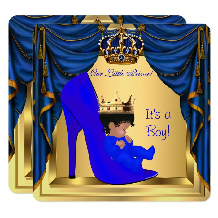 prince royal blue and gold baby shower
