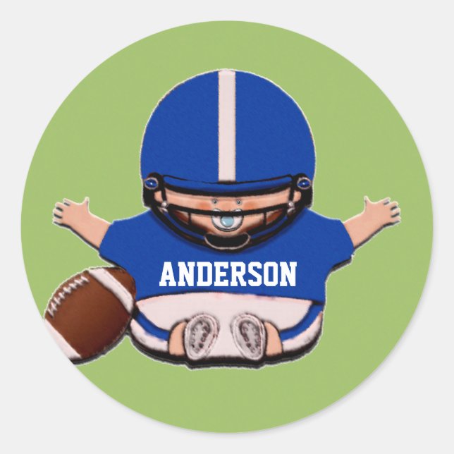 Baby Shower Boy Sports Classic Round Sticker (Front)