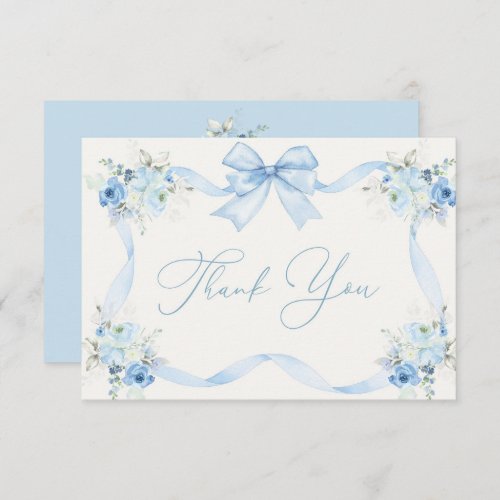 Baby Shower Boy Thank You Card with bow
