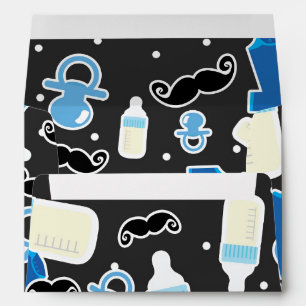 Baby Shower Boy Things Blue & Grey Invitation Envelope
