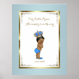 Baby Shower Boy,white blue,elegant,32x41 300pp. Poster