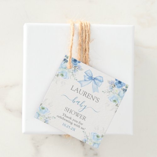 Baby Shower Boy with bow Favor Tags