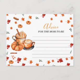Baby Shower Brewing Pumpkin Spice Advice For Mom Enclosure Card