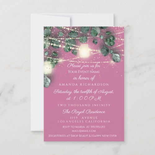 Baby Shower Bridal Sweet 16th Confetti Mint Pink Invitation