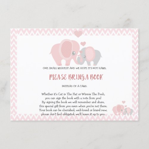 Baby Shower Bring a Book Baby Girl Enclosure Card