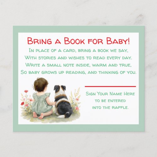Baby Shower Bring a Book for Baby Raffle
