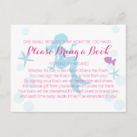 Baby Shower Bring a Book Mermaid Teal Purple Invitation Postcard