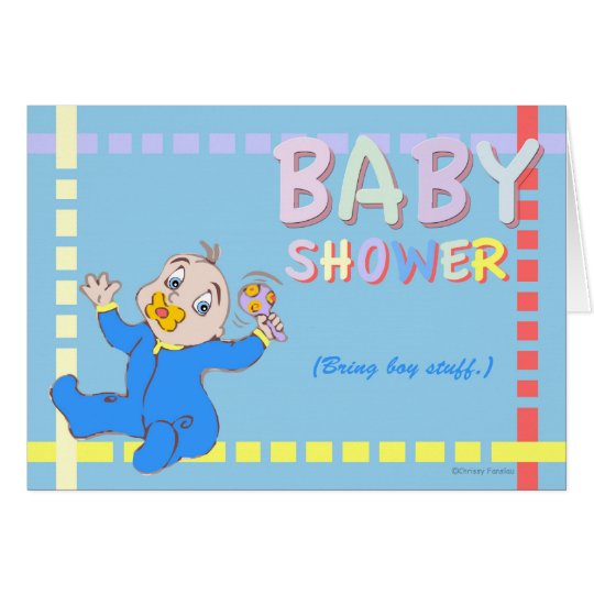 Baby Shower - Bring Boy Stuff Card