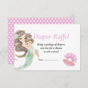 Baby Shower Brown Mermaid Raffel Under the Sea Invitation