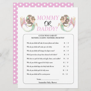 Baby Shower Brpwn Mermaid Under the sea. Invitation