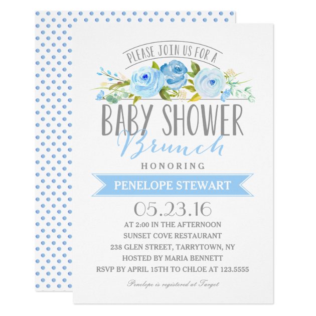 Baby Shower Brunch Blue | Baby Shower Invitation
