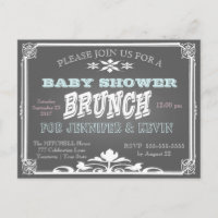 Baby Shower | BRUNCH | Chalkboard Invitation Postcard