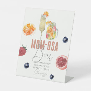 Baby Shower/Brunch Watercolor Mimosa/Mom-osa Bar Pedestal Sign