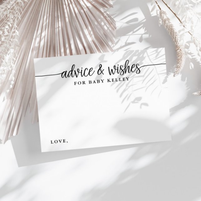 Baby Shower Brush Script Baby Advice Card (Creator Uploaded)