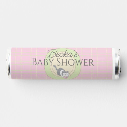 Baby Shower Build a Library Pink Breath Savers Mints