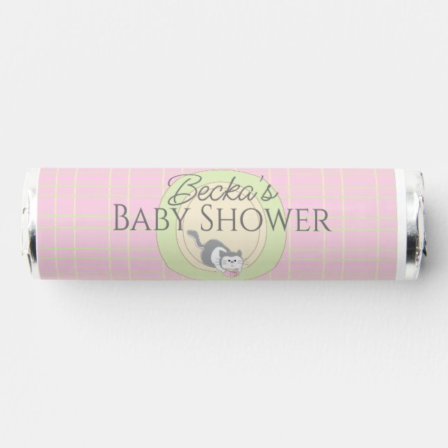 Baby Shower Build a Library Pink Breath Savers® Mints (Front)