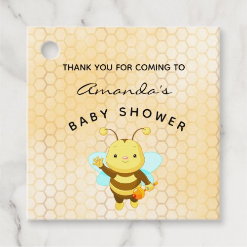 Baby shower Bumble bee honeycomb thank you Favor Tags