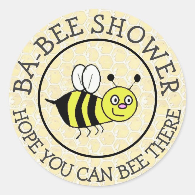 Baby Shower Bumble Bee Sticker (Front)
