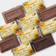 Baby Shower bumble bees sunflowers name Hershey's Miniatures
