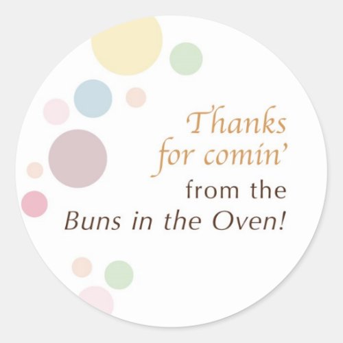 baby shower buns in the oven classic round sticker