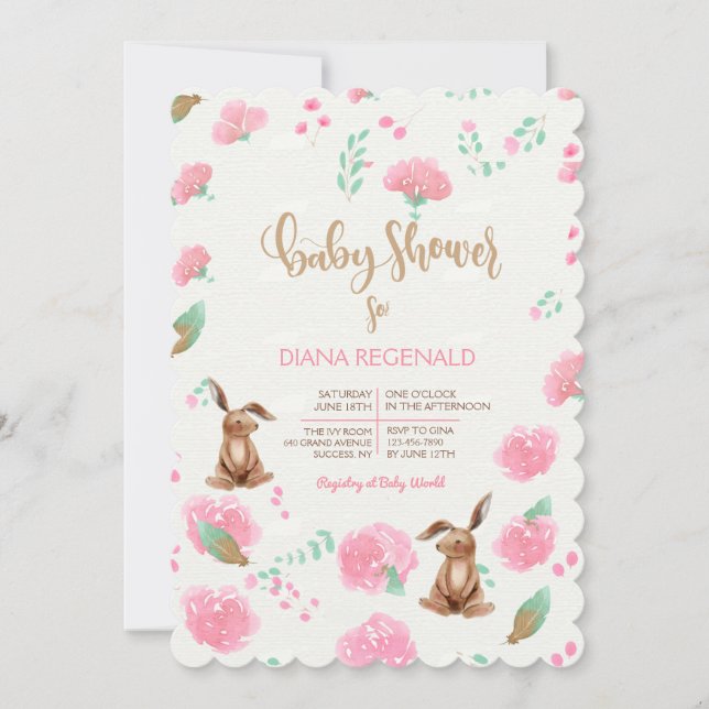 Baby Shower Bunnies Invitation (Front)