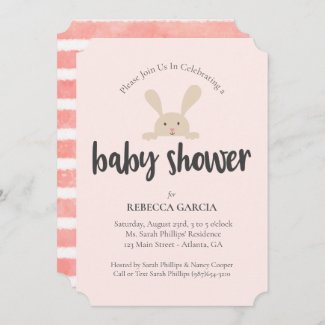Baby Shower Bunny Baby Girl Pink