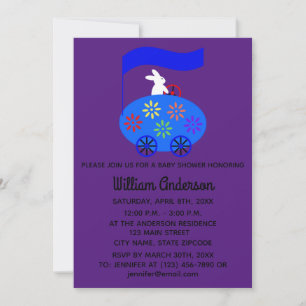 Baby Shower Bunny Egg Car#1-2 Invitation Card