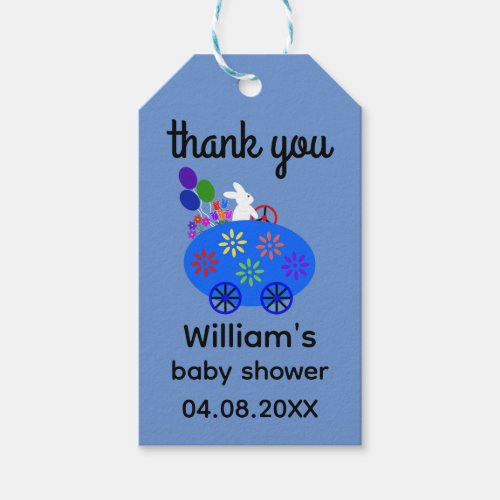 Baby Shower Bunny Egg Car 2 Gift Tag