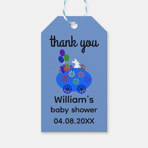 Baby Shower Bunny Egg Car 3 Gift Tag