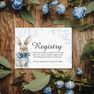 Baby Shower Bunny Registry Enclosure Card