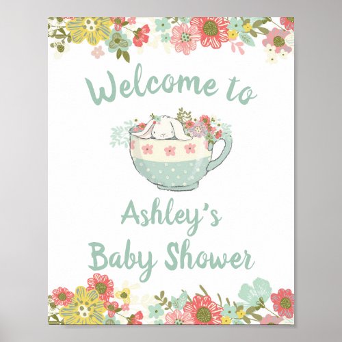 Baby Shower Bunny Welcome Sign