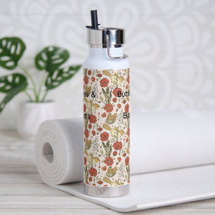 Baby Shower Butterflies & Blossoms Poetic Floral Water Bottle