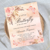 Baby shower butterfly blush pampas grass budget flyer