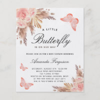 Baby shower butterfly blush pampas grass budget flyer