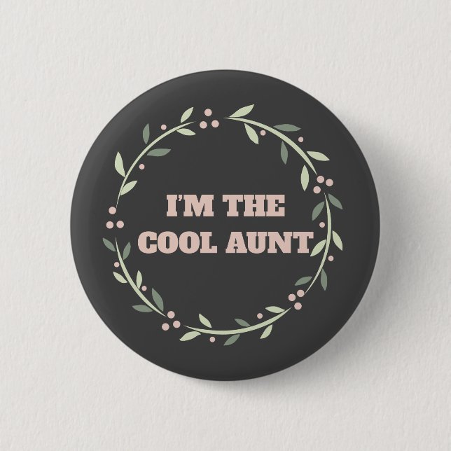 Baby shower button button for the aunt with wreath (Front)