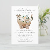 Baby Shower By Mail Animals Greenery Boho  Invitation (Standing Front)