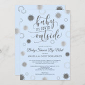Baby Shower by Mail BABY ITS COVID OUTSIDE Blue Invitation (Front/Back)