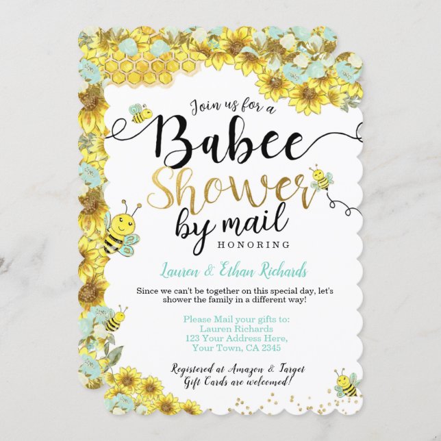 Baby Shower by Mail Bee Invitation (Front/Back)
