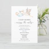 Baby Shower by Mail Blue Stork Invitation (Standing Front)