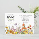 Baby Shower By Mail Colorful Wild Flowers Invitation (Standing Front)
